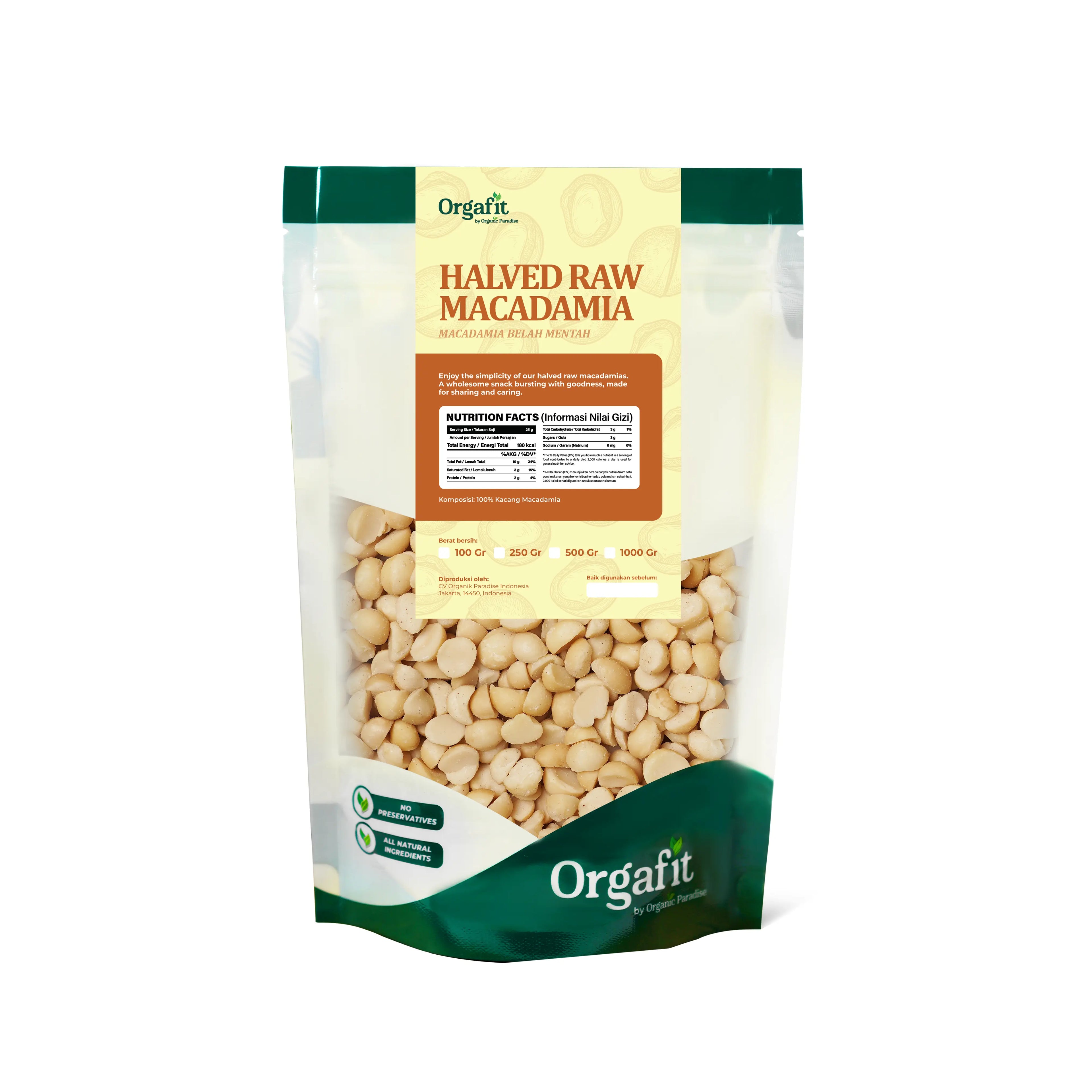 Halved Raw Macadamia
